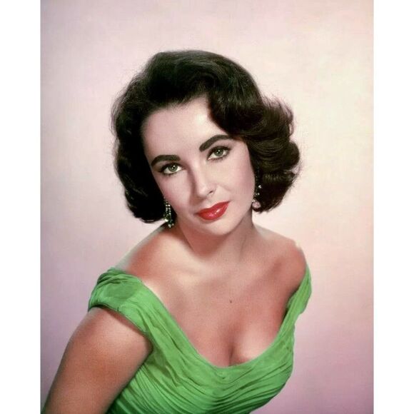 COPY - Elizabeth Taylor Color Portrait Photograph Framed Print Wall Art Green D… - Picture 1 of 3